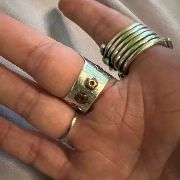 Artisan Custom Made Sterling Silver and Copper Saddle Ring size 6.5-7 - Picture 5 of 6